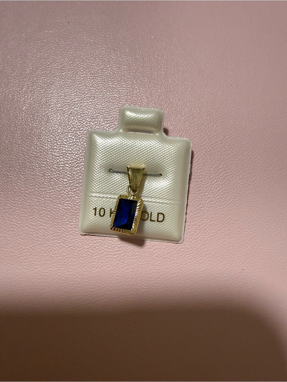 liberty Gold Pendant with Deep Blue Rectangular Stone